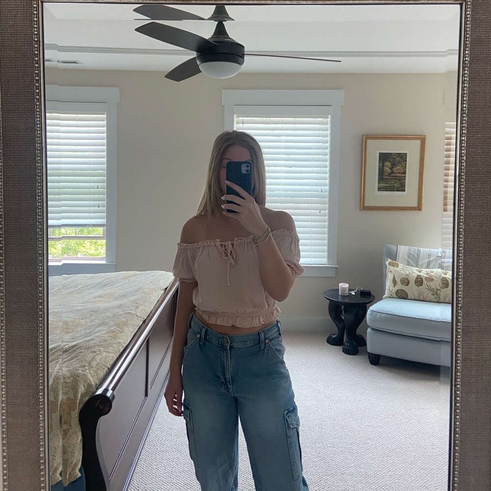 Off The Shoulder Adjustable Crop Top - image 1